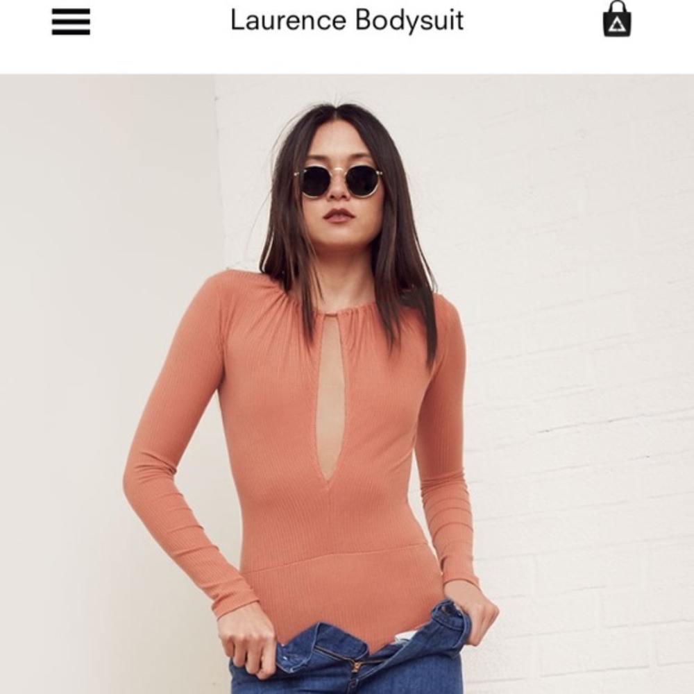 Reformation Laurence Body Suit in Salmon